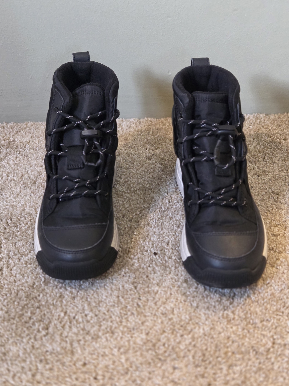 Sorel Black and White Women's Winter Rain Boots